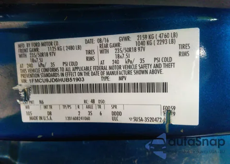 1FMCU9JD6HUB51903